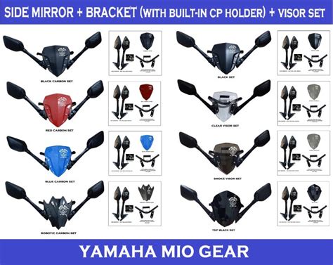 YAMAHA MIO GEAR Side Mirror Bracket Visor Set Lazada PH