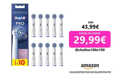 Oral B Pro Sensitive Clean Recambios para Cepillo de Dientes Eléctrico