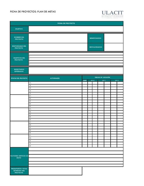 Formatos Plan De Metas