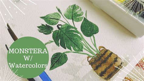 Watercolor Tutorial Monstera Plant Youtube