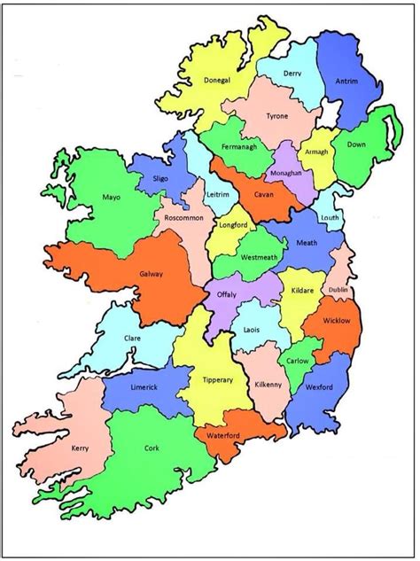 Pin by Helley S on ÉIRE - IRLANDA ♥ | Ireland map, Counties of ireland ...