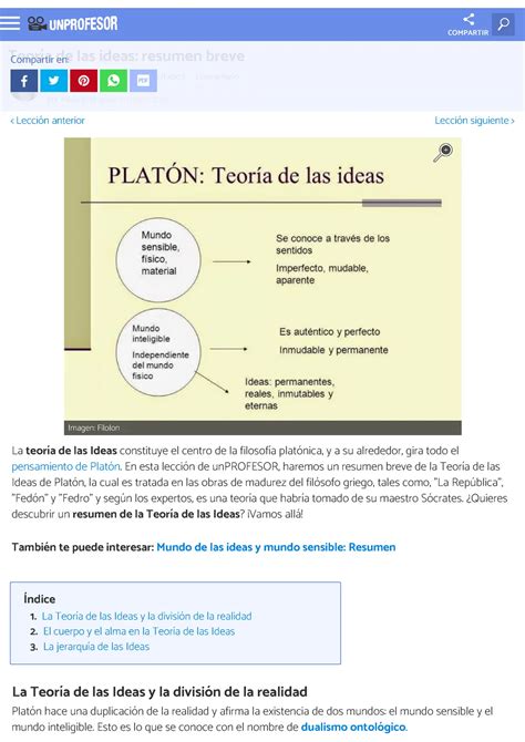 La Teoría De Las Ideas De Platón Resumen Completo En Pocas Palabras