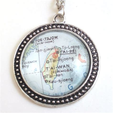 Personalized Map Necklaces Asia Variations 30 Mm