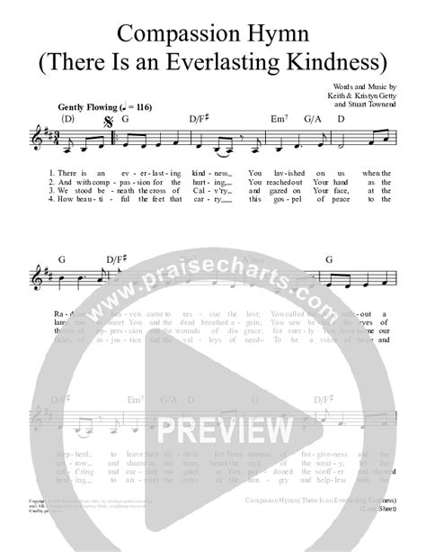 Compassion Hymn Sheet Music Pdf Keith Kristyn Getty Praisecharts