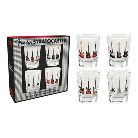 Fender Stratocaster Shot Glass 4 Pack Entertainment Earth