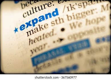 Closeup Word English Dictionary Expand Definition Stock Photo 367560977