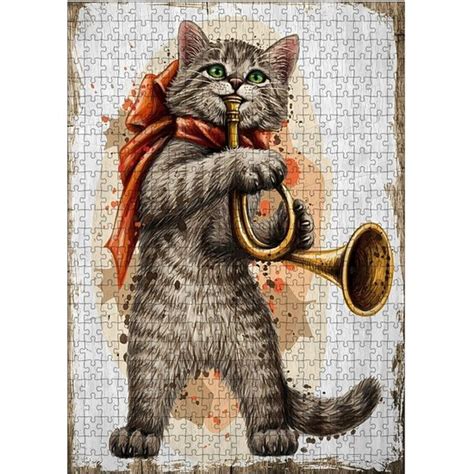 Tablomega Ahşap Mdf Puzzle Yapboz Üflemeli Çalgı ve Kedi 500 Fiyatı