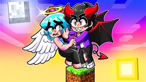 CHICO DEMONIO Vs CHICA ANGEL ENCERRADOS En UN BLOQUE En MINECRAFT