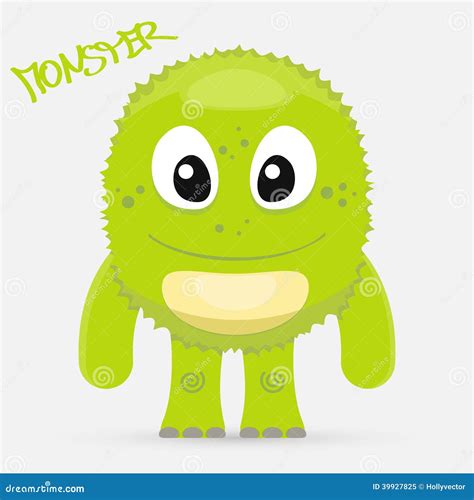 Cute Green Monster Stock Vector Image 39927825