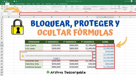 Como Proteger Bloquear Y Ocultar Formulas Y Solo Mostrar El Valor En