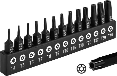 DAKCOS 13 Piece Tamper Proof Torx Bit Set Premium S2 Alloy Steel