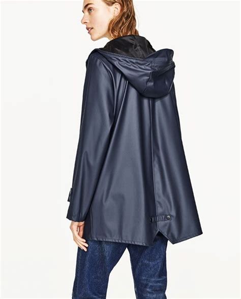 Image 5 Of Hooded Raincoat From Zara Black Rain Jacket Rain Jacket Women Hooded Raincoat Zara