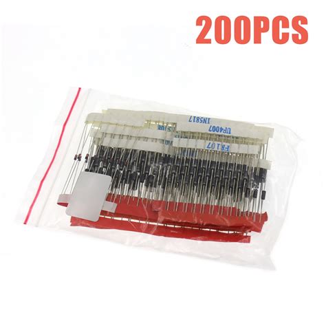 Kihout Deals 200pcs Fast Switching Diode Assorted Kit 1n4001 1n4004