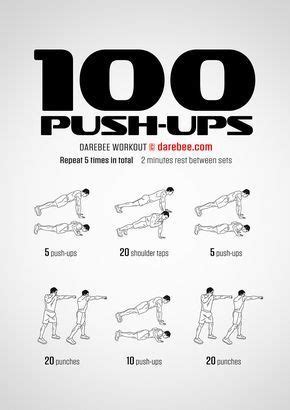 100 Push-Ups workout. | Push up workout, Strength workout, Bodyweight ...