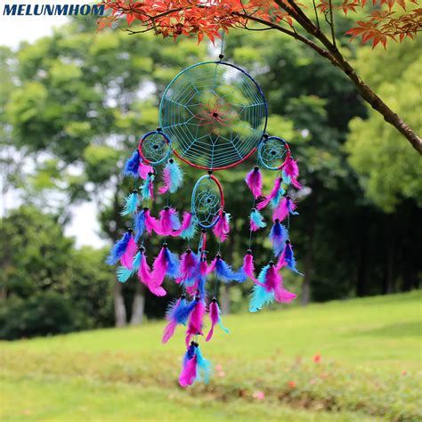 Indian Handmade Colorful Feathers Dreamcatcher Wind Chimes Tassels Best