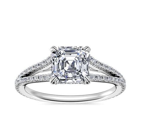 070 Ct Asscher Cut Genuine Diamond Solitaire With Accents Wonderful