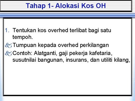 Contoh Kos Overhead Kilang Prinsip Perakaunan Tingkatan 5 Membalik