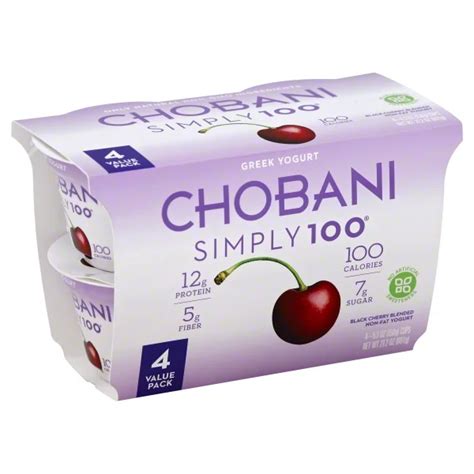 Chobani Simply 100 Non Fat Black Cherry On The Bottom Greek Yogurt