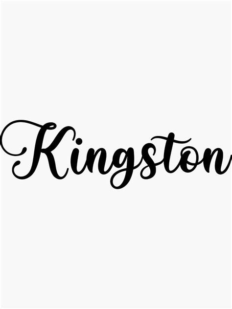 Kingston Name Handwritten Calligraphy Sticker For Sale By