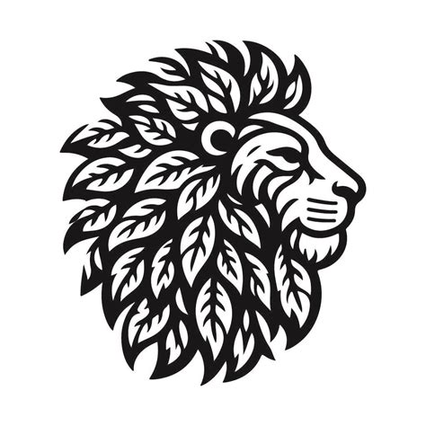 Royal Lion Head Svg Black And White Svg Vector File For Laser Cutting