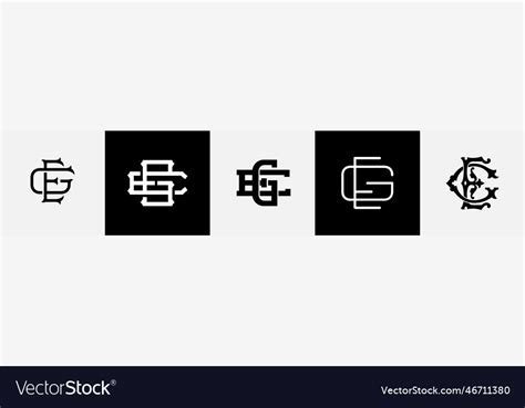 Initial Letters Ge Monogram Logo Design Bundle Vector Image