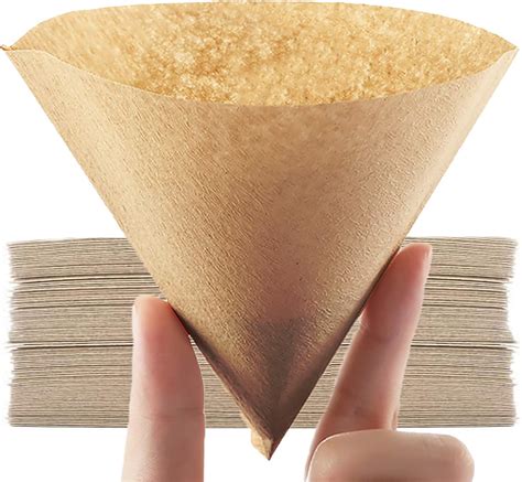 Coffee Filter Papers Wood Color 40 Pcs Cone Disposable Unbleached