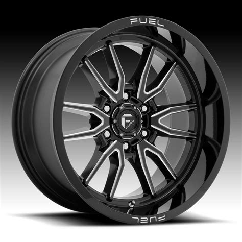 Fuel Clash D761 Gloss Black Milled Custom Truck Wheels Rims D761