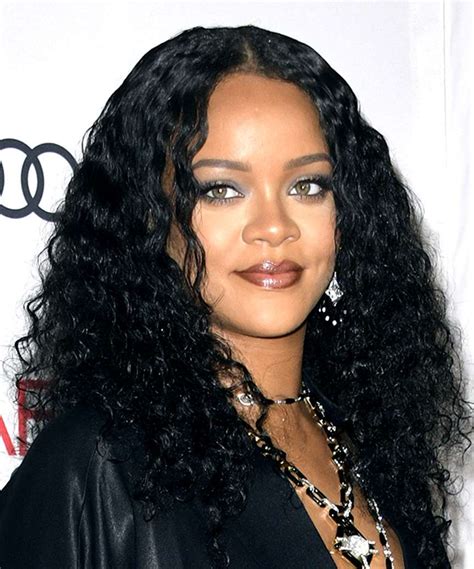 Rihanna Long Black Curly Hair