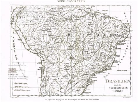 Brasilien und angrenzenden Länder Landkarte von Südamerika mit Neu