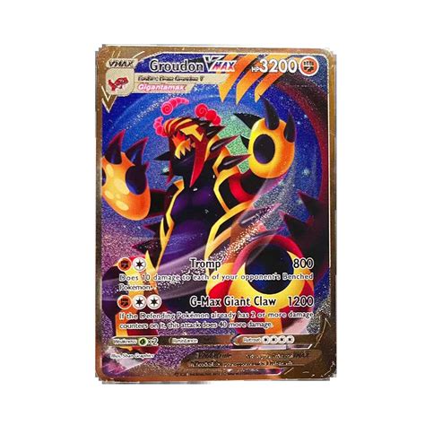 Groudon Vmax 3200 Hp Golden Pokemon Cards Pokemon Metal Collection