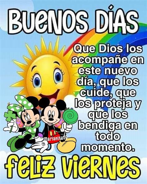 Buenos D As Feliz Viernes Minnie Y Mickey Hola Buenos Dias Frases