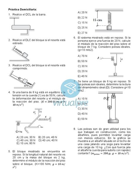 Práctica De Equilibrio Estático Problemas Resueltos Sobre Fuerzas En