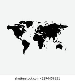 World Map Vector Icon Silhouette Illustrations Stock Vector Royalty