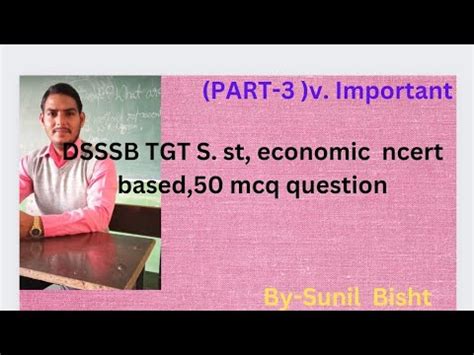 Dsssb Tgt S St Ncert Based Economic Section Part Mcq Question