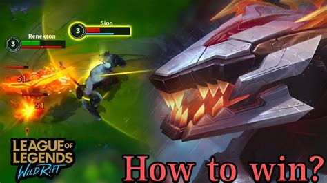 Wild Rift How To Win Renekton Vs Sion Baron Lane Season 10 Youtube