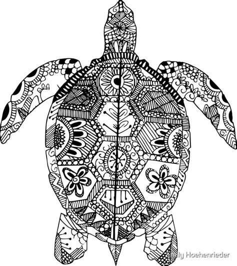 Turtle Zentangle Art Prints By Emily Hoehenrieder Redbubble