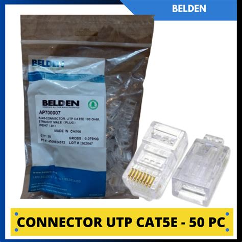 Jual CONNECTOR RJ45 CAT5E UTP BELDEN ORIGINAL 50 PC Shopee Indonesia