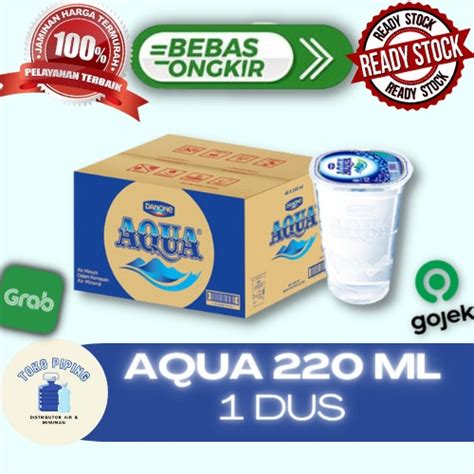 Jual AQUA 220ml 1 Dus Aqua Gelas 1 Dus Isi 48pcs Shopee Indonesia