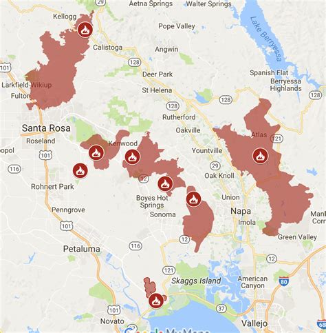 2017 Wine Country Fire Map Map