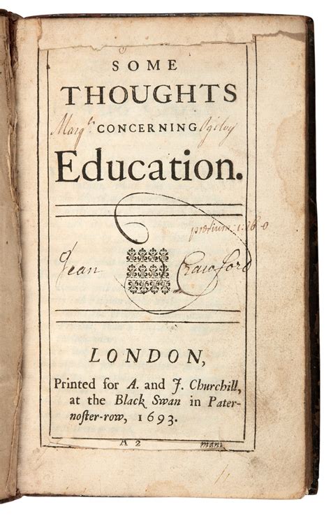 John Locke Some Thoughts Concerning Education 1693 Books Manuscripts And Music From