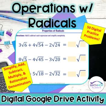 Operations W Radical Expressions Simplify Add Subtract Multiply Digital