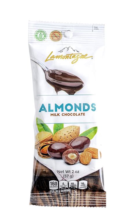 Lamontagne Grab And Go Milk Chocolate Almonds 12 Snack