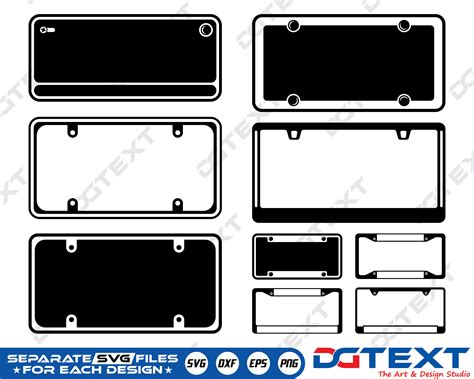 Car License Plate Svg Car License Plate Vector Silhouette Etsy Canada