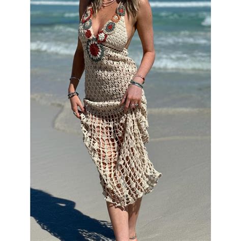 DRESS HARMONIA CROCHET VINTAGE CREAM Naked Gypsy