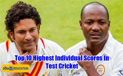 Top Highest Individual Scores In Test Cricket