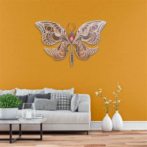 Layered Butterfly Mandala Art Decor Wooden Wall Art Homafy