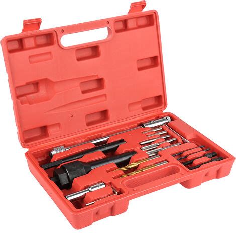 16Pcs Kit Extracteur Bougie de Préchauffage et Réparation de Filetage