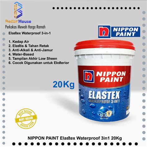 Jual Elastex Waterproof 3in1 Cat Tembok Anti Bocor 20Kg Nippon Paint