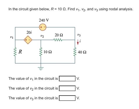 Solved In The Circuit Given Below R 10 Ω Find V1