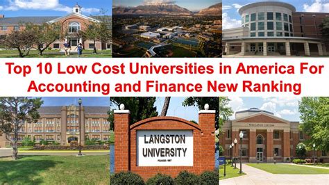 Top Low Cost Universities In America For Accounting And Finance New